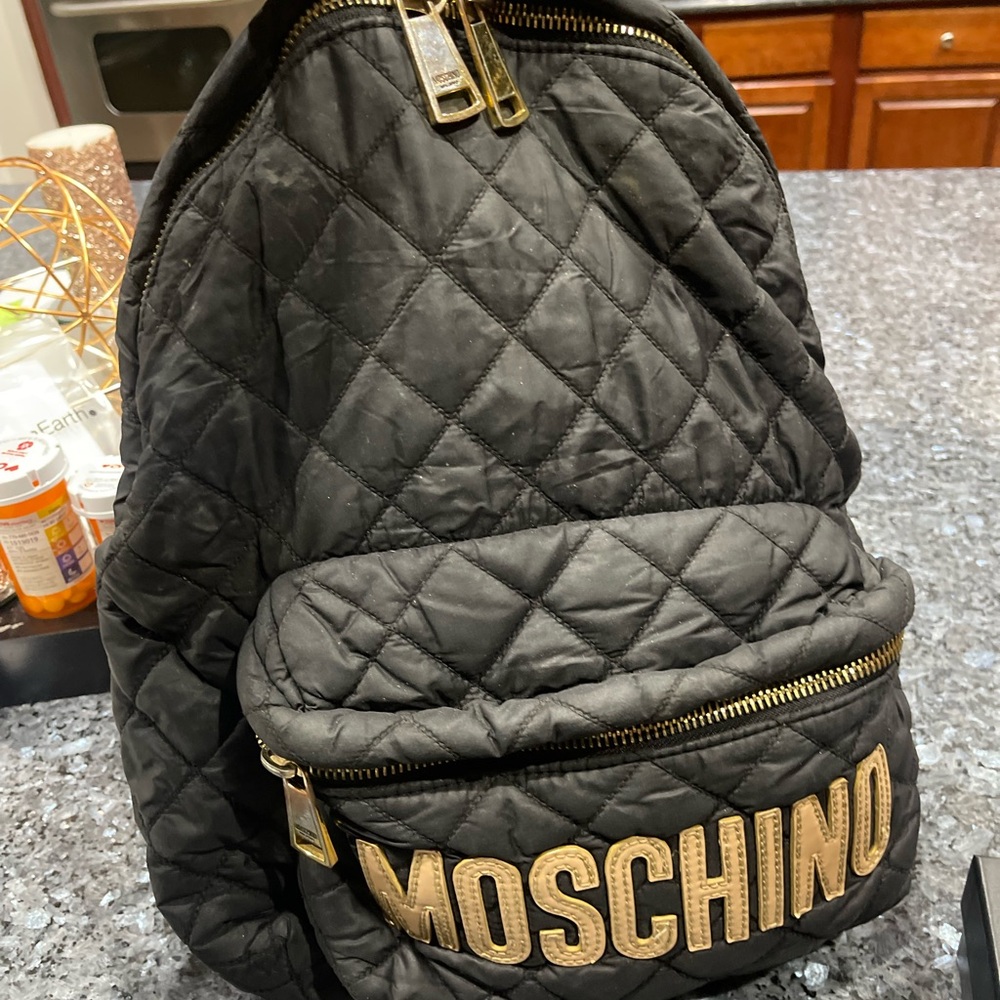 Authentic Vintage Moschino Black and Gold Backpack